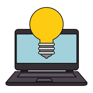 ampul ışık ile dizüstü bilgisayar