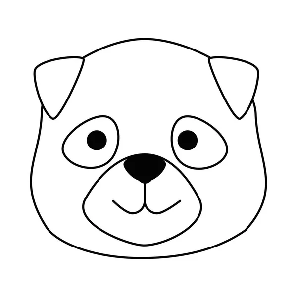 Personnage tête de race de chien mignon — Image vectorielle