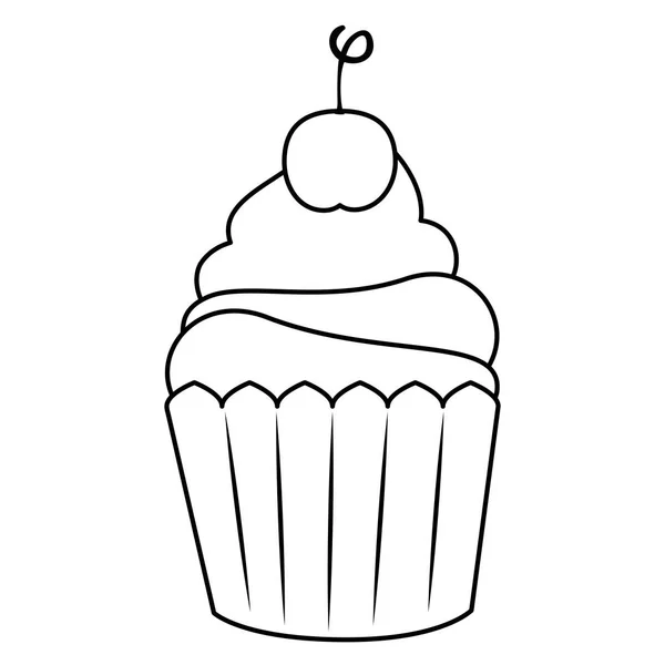 Dulce cupcake pastelería icono — Vector de stock