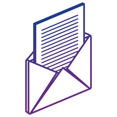 Zarf posta izometrik simgesi