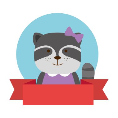 kurdele ile sevimli rakun karakteri