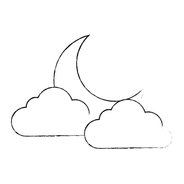 Klimaat wolk met maan — Stockvector