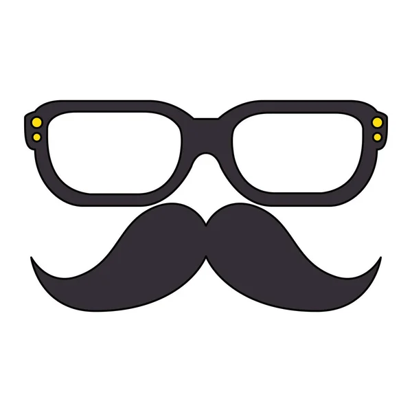 Wąsy i okulary w stylu hipster — Wektor stockowy
