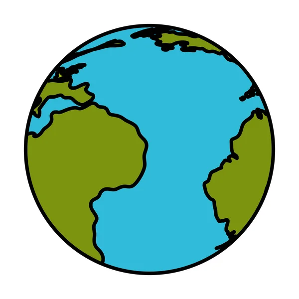 Wereld planeet aarde pictogram — Stockvector