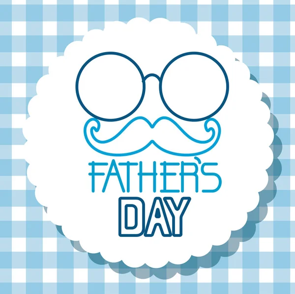 Ετικέτα με γυαλιά και μουστάκι στην ημέρα του πατέρα — Διανυσματικό Αρχείο