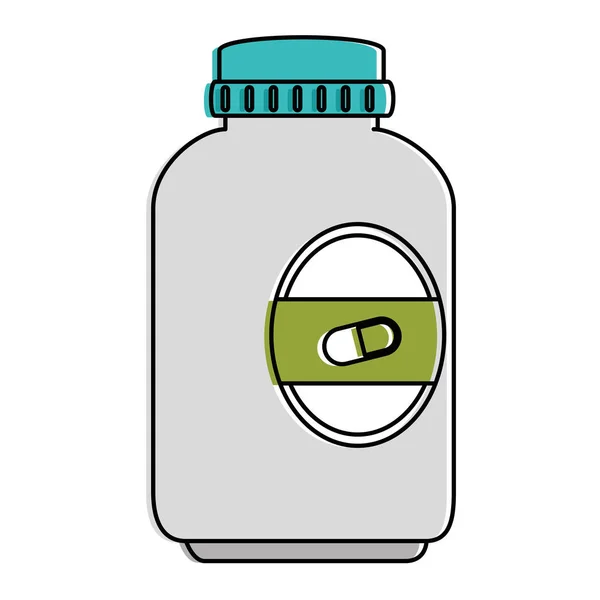 Cápsulas botella drogas icono — Archivo Imágenes Vectoriales