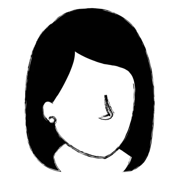 Hermosa mujer cabeza avatar carácter — Vector de stock