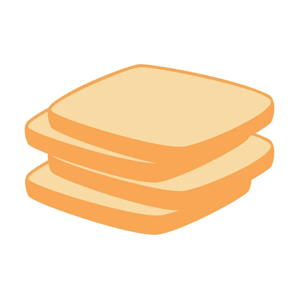 Deliciosos panes en rodajas panadería — Vector de stock