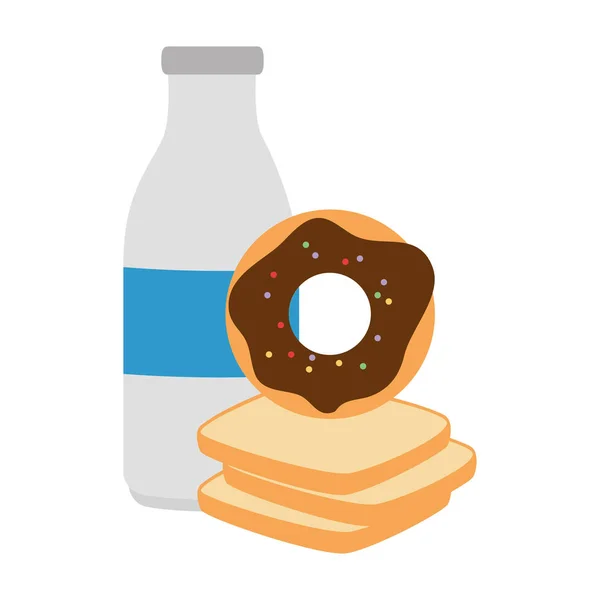 Beignet sucré au pain et au lait — Image vectorielle