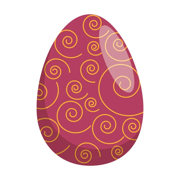 Окрашенное пасхальное яйцо со спиральными линиями празднования — стоковый вектор