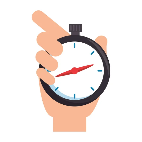 Hand met chronometer-timer — Stockvector