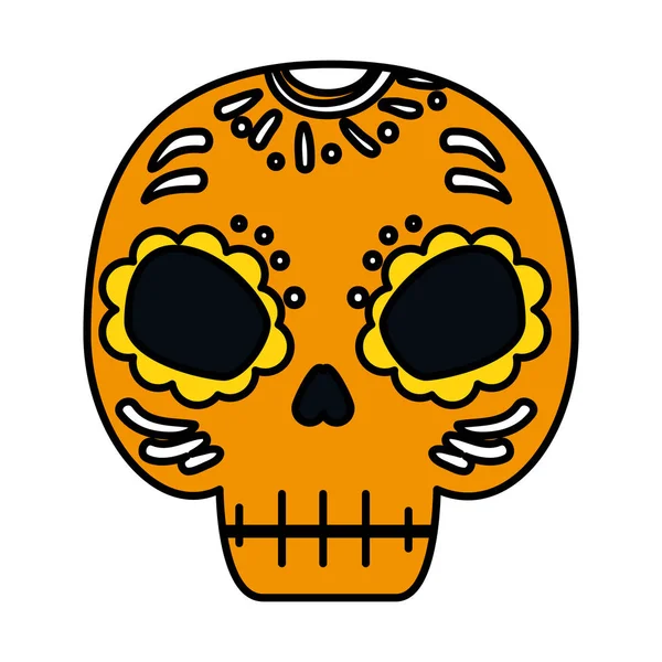 Ölüm maskesi meksika simgesi — Stok Vektör