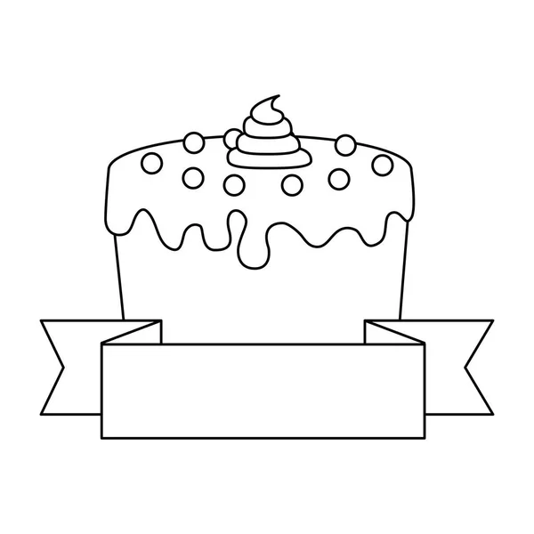 Słodki i pyszne ciasto z wstążką — Wektor stockowy