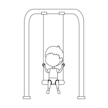 salıncak park oyun asılı oynayan çocuk