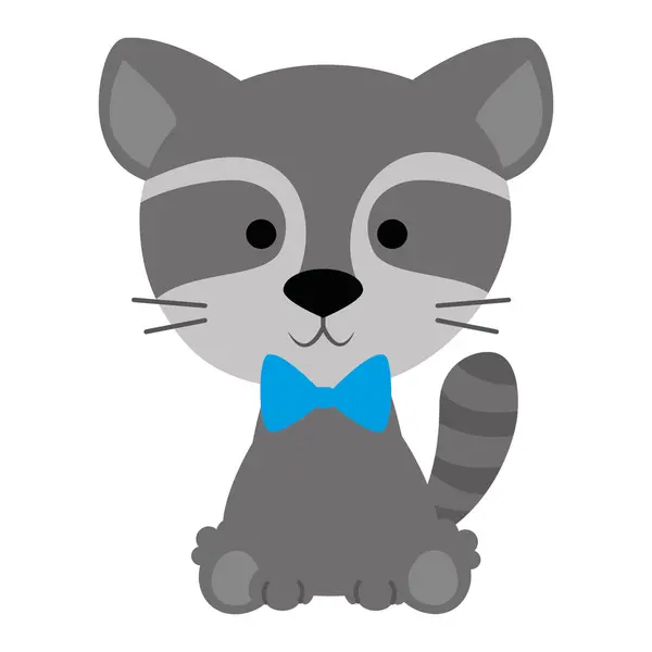 Mignon et adorable personnage de raton laveur — Image vectorielle
