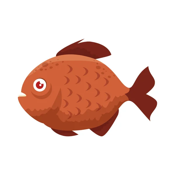 Lindo icono de peces ornamentales — Vector de stock