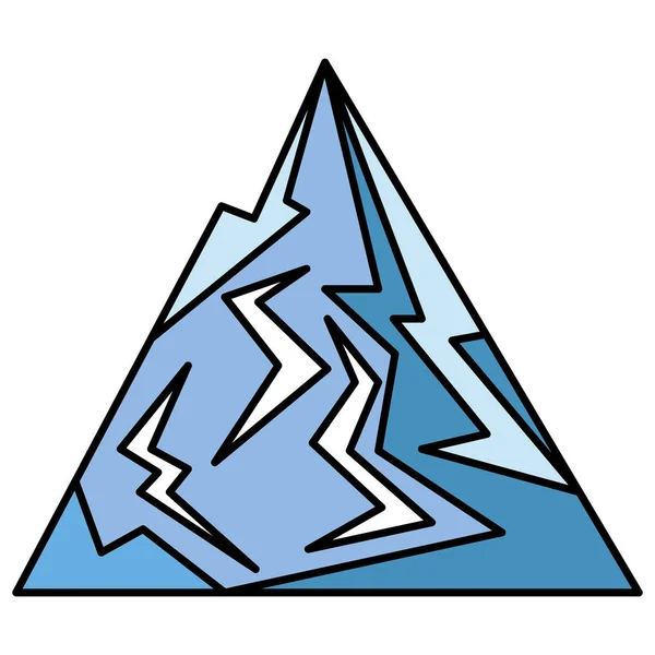 Jég hegyi jelenet ikon — Stock Vector