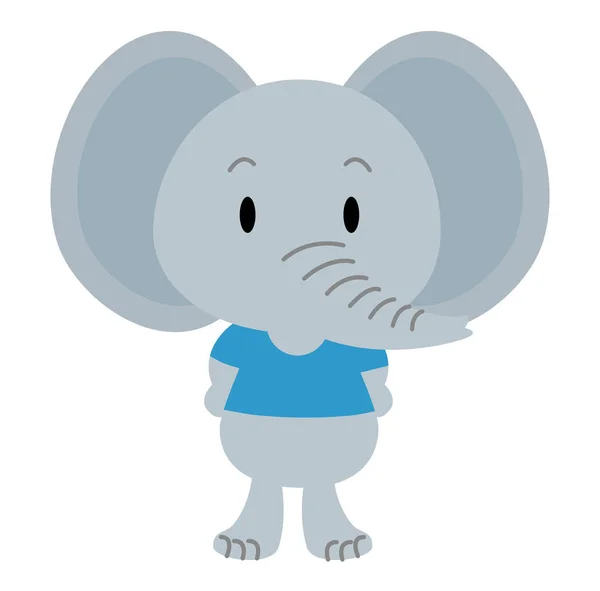 Lindo y adorable personaje de elefante — Archivo Imágenes Vectoriales