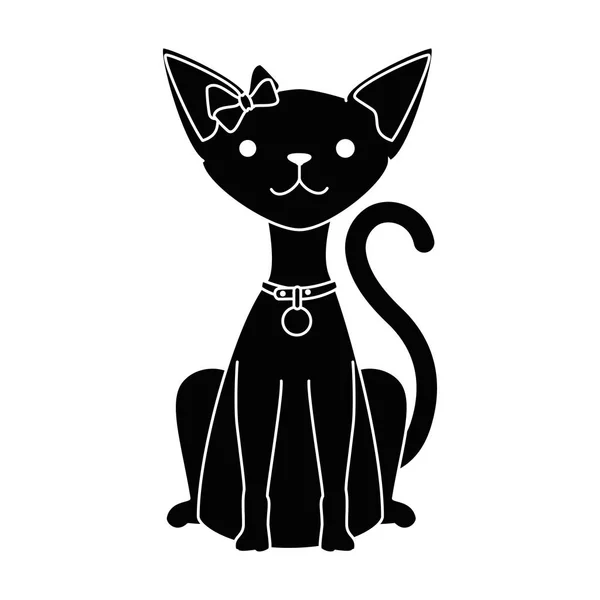 Lindo gato mascota carácter — Vector de stock