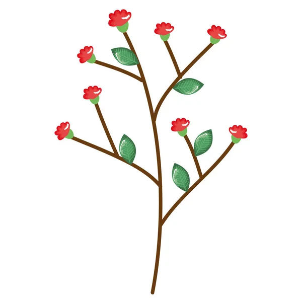 꽃과 잎 정원 장식 — 스톡 벡터
