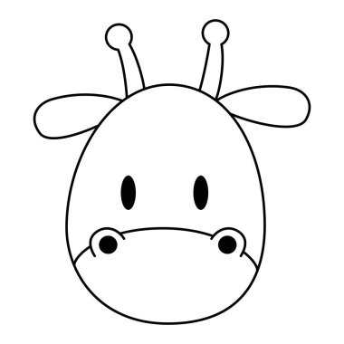 sevimli ve sevimli zürafa karakteri