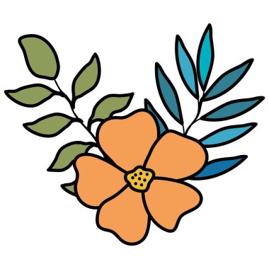 çiçek ve yapraklar dekoratif simge