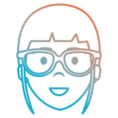 gözlük kafa avatar karakteri ile güzel kadın