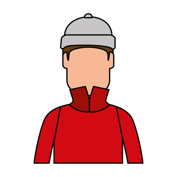 Snowboarder hombre avatar carácter — Vector de stock