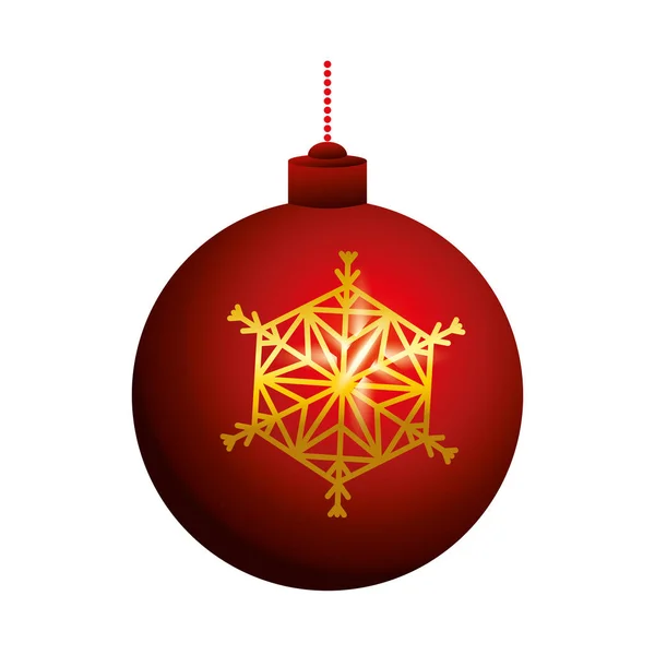 Christmas ball hanging isolated icon — Stock Vector