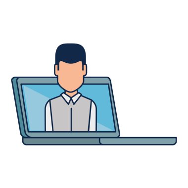 bilgisayar dizüstü işadamı ile