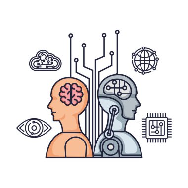 Siber humanoide profilleri simgeler