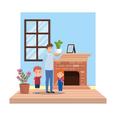 Baba ile oğlu ve kızı karakterler