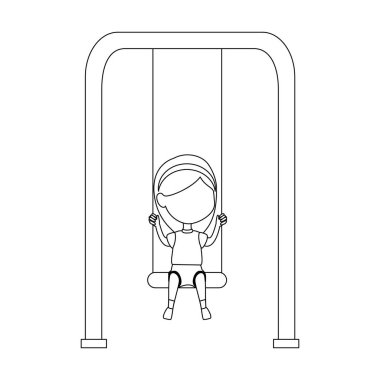 salıncak park oyun asılı oynayan kız