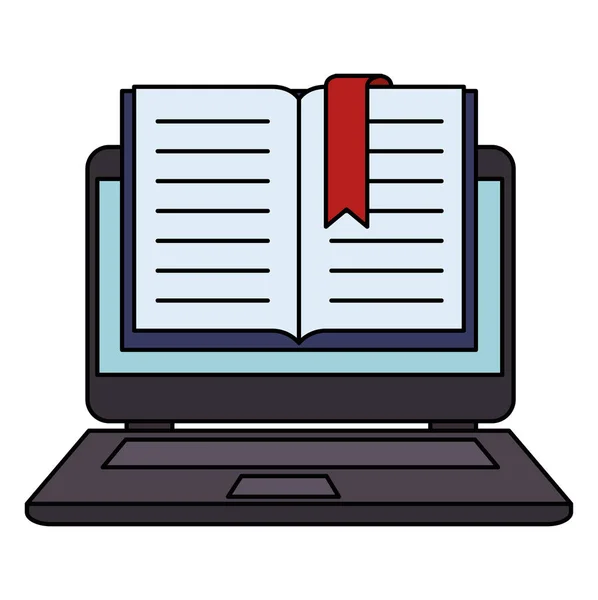 Szöveg könyv-val laptop — Stock Vector
