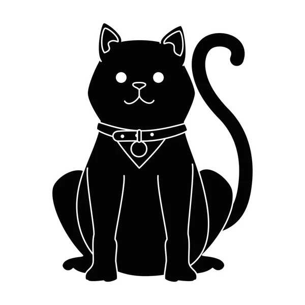 Lindo gato mascota carácter — Vector de stock