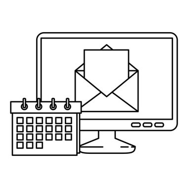 zarf posta ve takvim ile bilgisayar