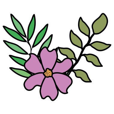 çiçek ve yapraklar dekoratif simge