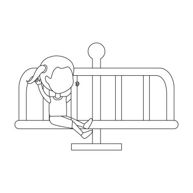 park oyun alanı tekerlek simgesi oynayan kız