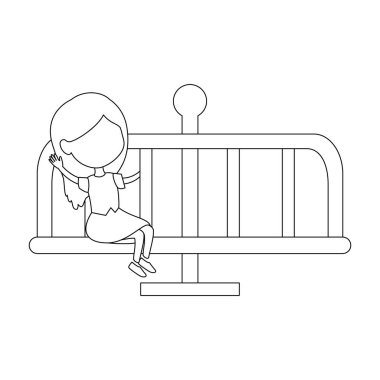 park oyun alanı tekerlek simgesi oynayan kız