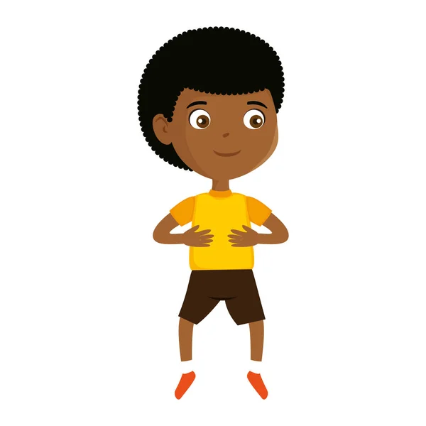 Little boy black character — Stock Vector
