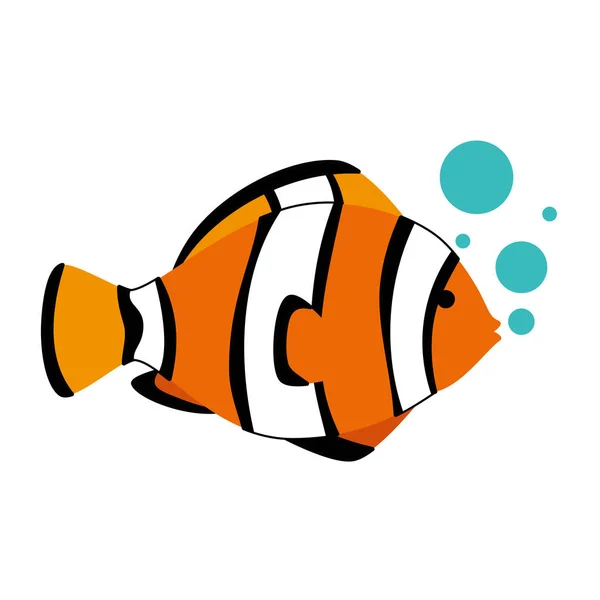 Carino pesce ornamentale con bolle d'aria — Vettoriale Stock