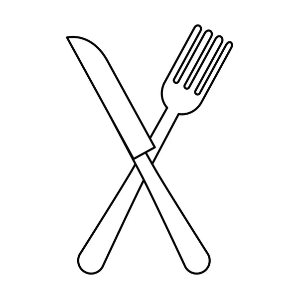 Gabel und Messer Besteck — Stockvektor
