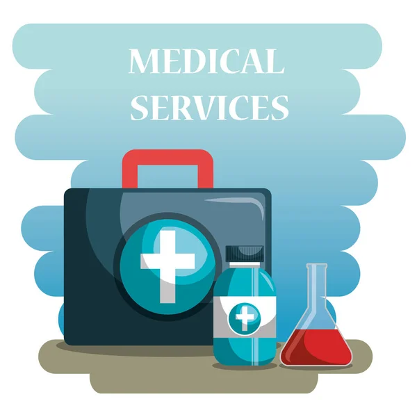 Medizinischer Dienst setzt Symbole — Stockvektor