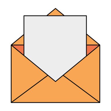 Zarf posta izole simgesi