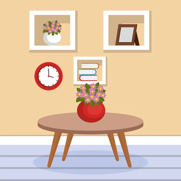 Living room scene icon — Stock Vector