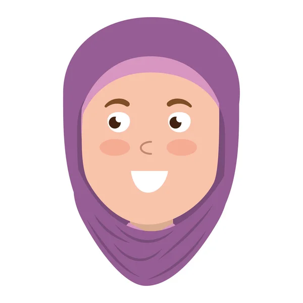Femme musulmane tête avatar personnage — Image vectorielle