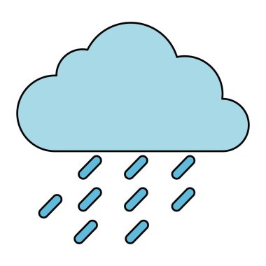 bulut yağmur hava izole simgesi