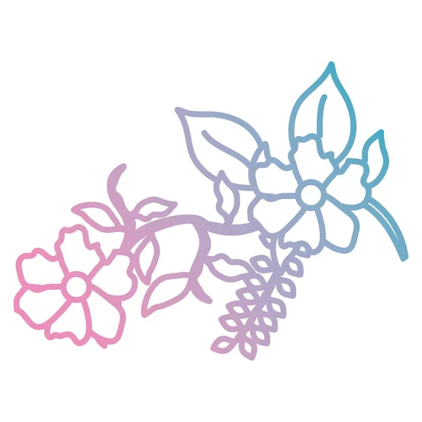 Flor e folhas ícone decorativo — Vetor de Stock