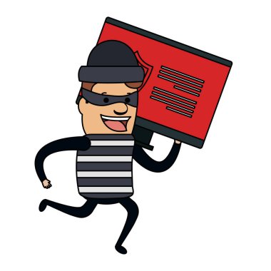 hırsız bilgisayar ile çalışan kötü