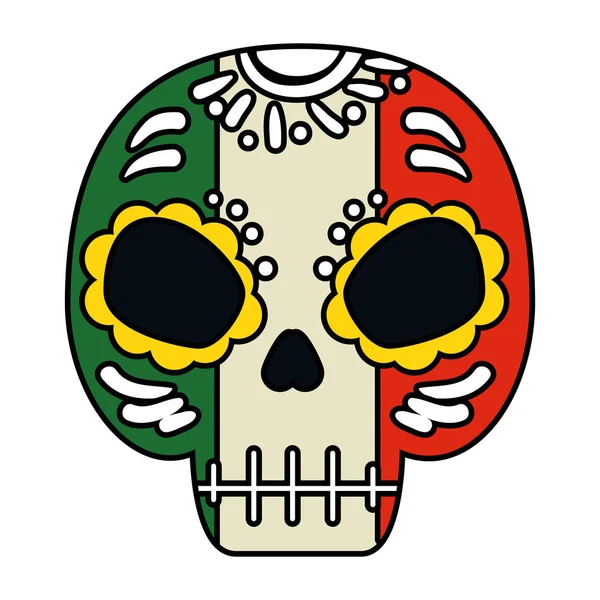 Maska śmierci Meksykańska ikona — Wektor stockowy